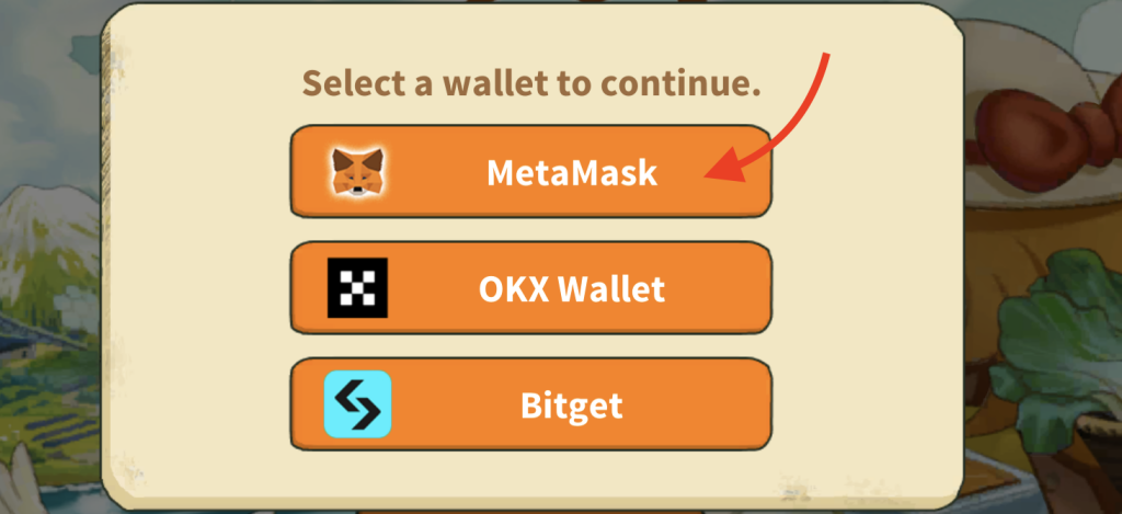 TownStory connect metamask