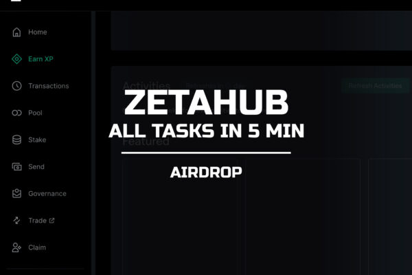 ZetaHub All tasks in 5 minutes to receive Zetachain crypto airdrop