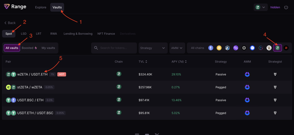 Range protocol add liquidity pool list