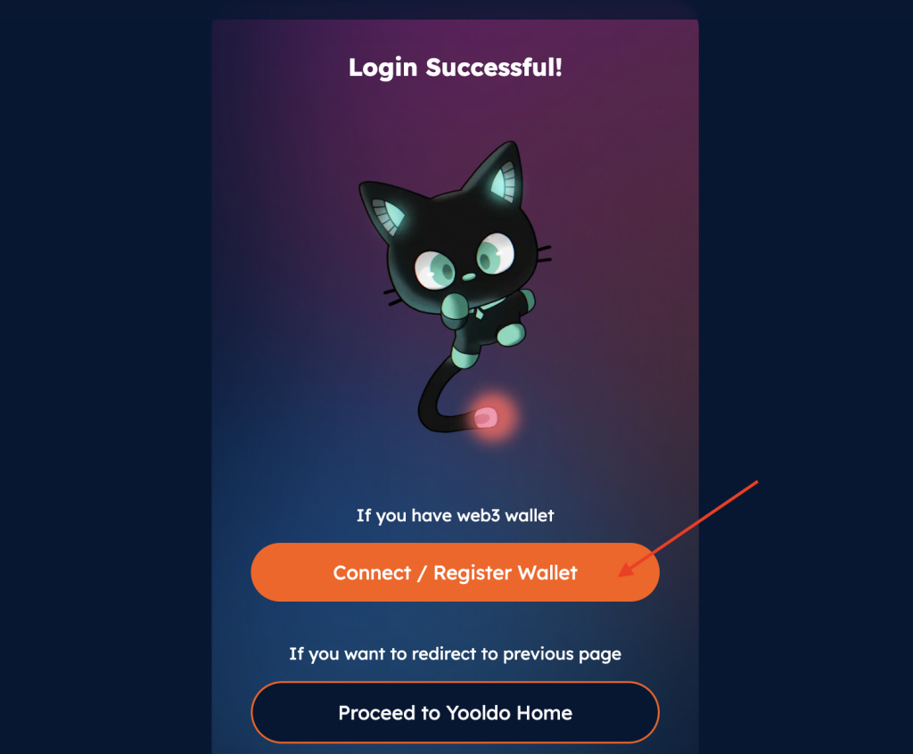 Yooldo Connect and register new wallet