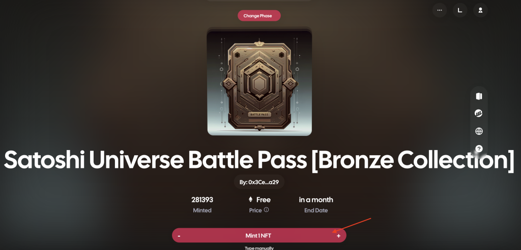 Satoshi Universe mint battle pass