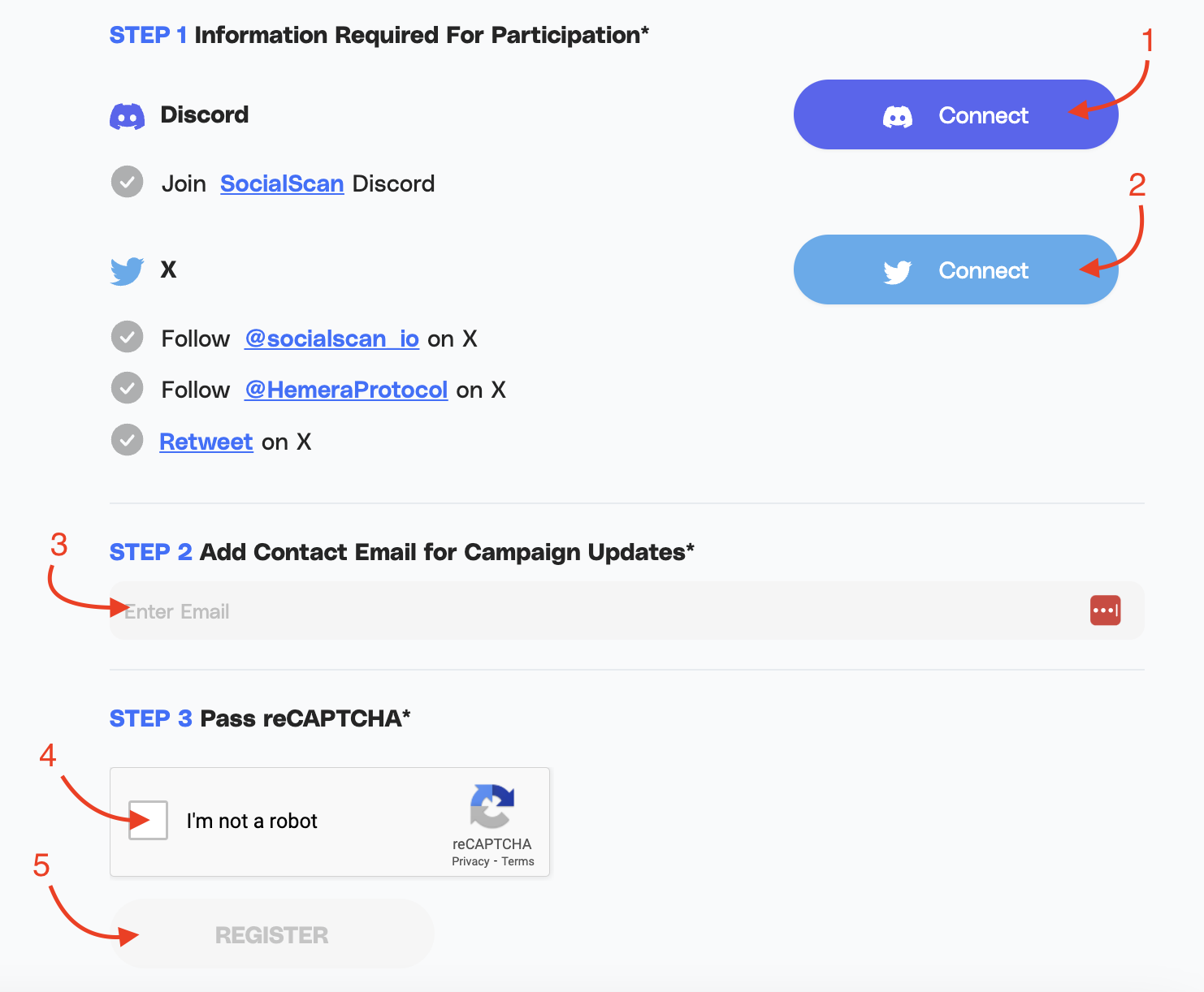 socialscan connect profiles and fill the form