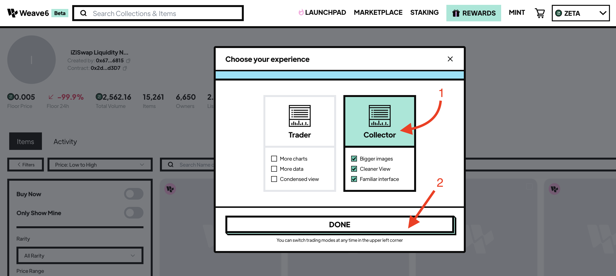 weave6 select ui type