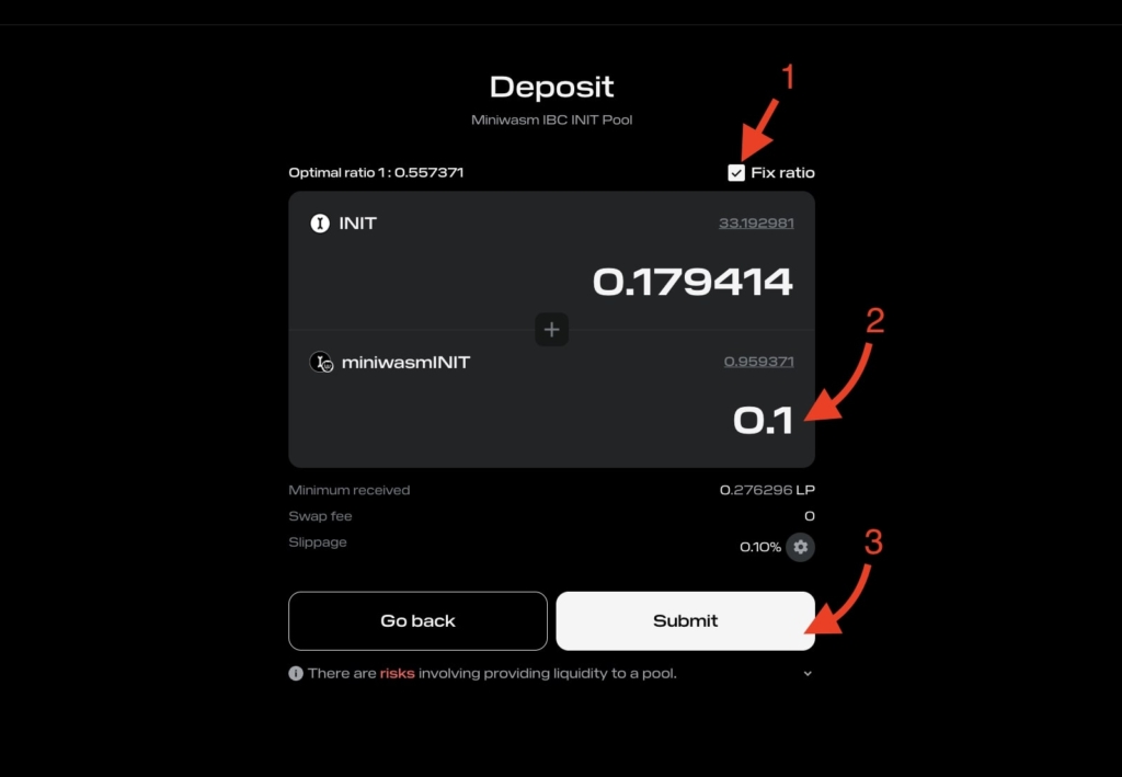 Initia deposit to IBC Asset Pool