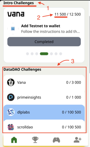 Vana Data Hero Unlock DataDao Challenges and complete tasks