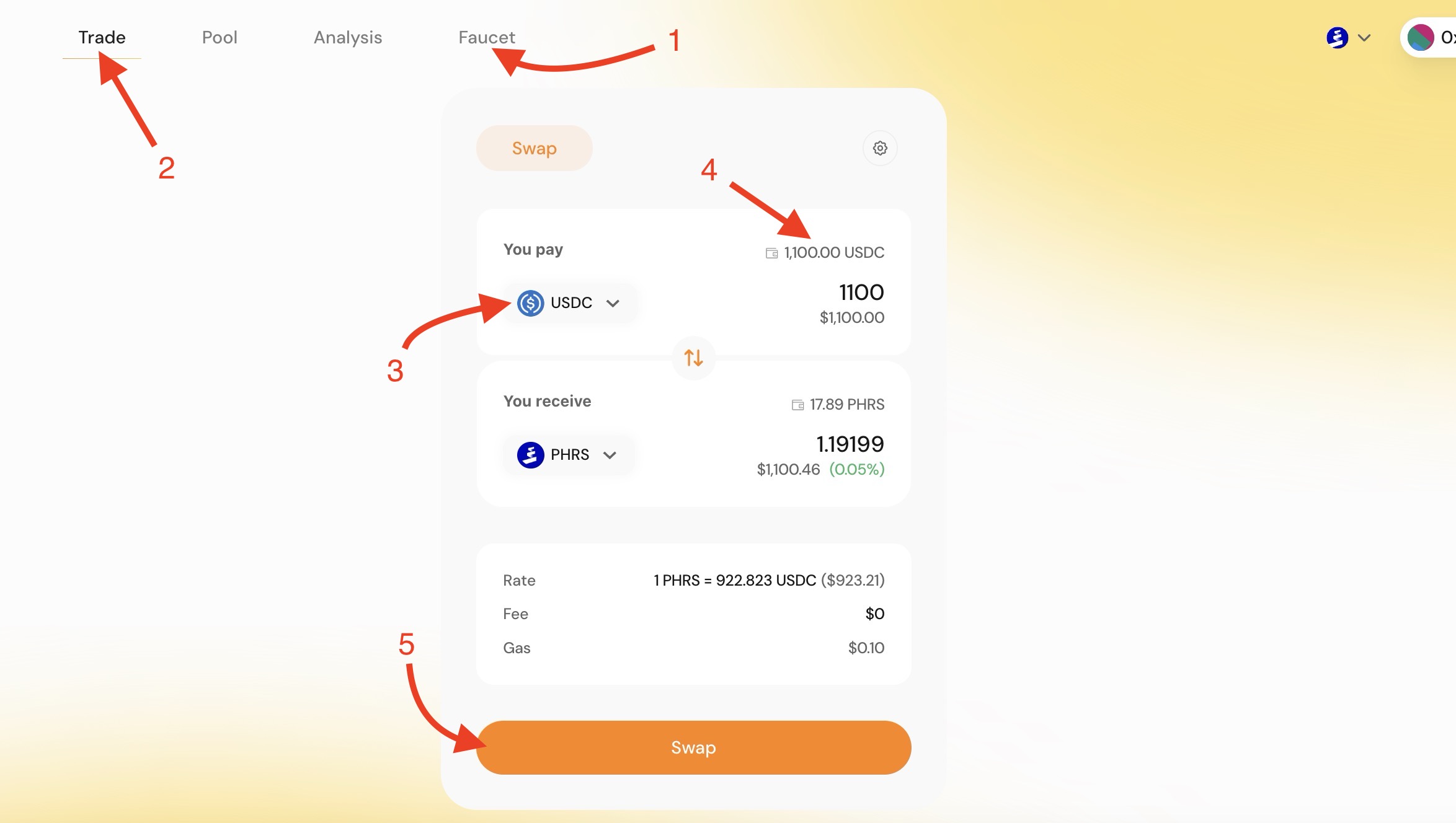 Get more PHRS tokens from Zenith swap